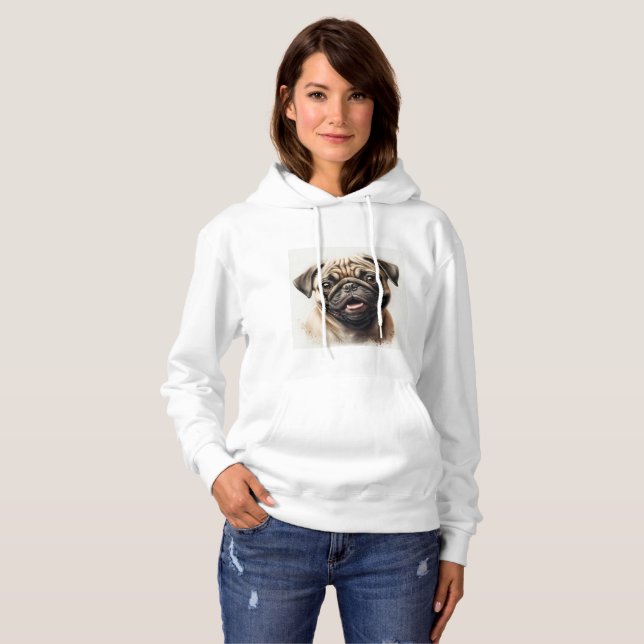 Pug Dog Dog Lover Best Dog Mum Ever Wifey gift Hoodie (Front Full)
