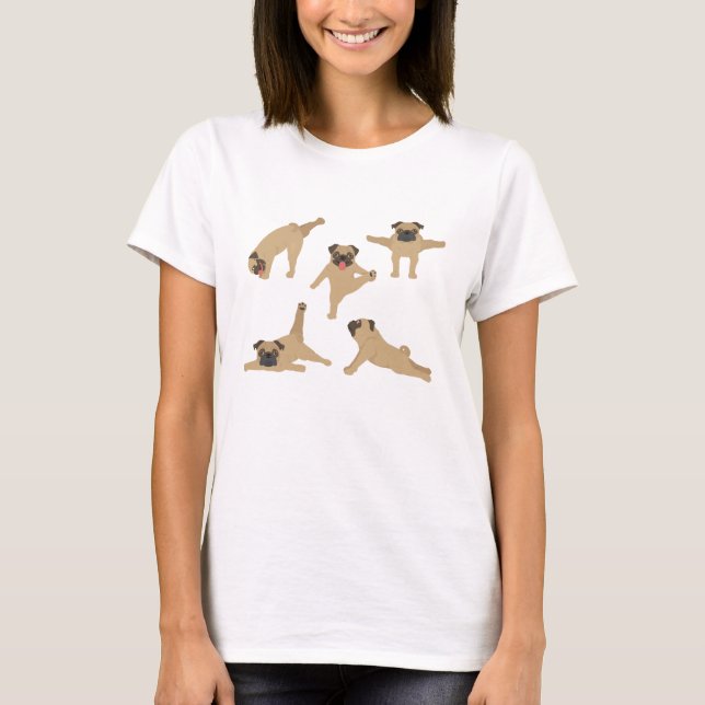 Pug dog doing yoga T-Shirt (Front)