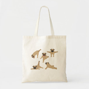 Pug dog doing yoga Tote bag