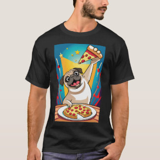pug dog eating pizza T-Shirt