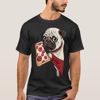 pug dog eating pizza T-Shirt