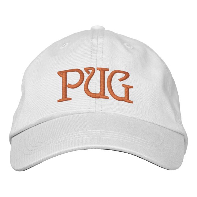 PUG DOG EMBROIDERED HAT (Front)
