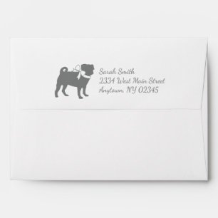 Pug Dog Envelopes with Return Address on Flap
