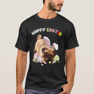 Pug Dog Floral Easter Egg Westie Easter T-Shirt