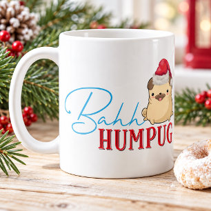 Pug Dog Funny Bah Humpug Christmas Gift Coffee Mug