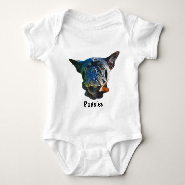 Pug Dog Funny Pet-lover Baby Gift Baby Bodysuit (Front)