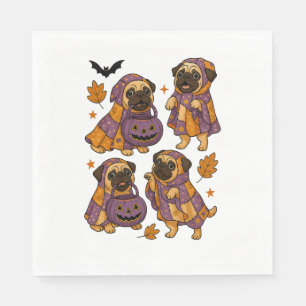 Pug Dog Ghost Halloween Spooky Napkin