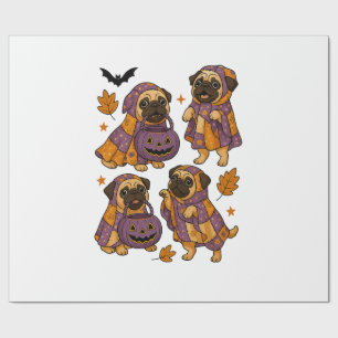 Pug Dog Ghost Halloween Spooky Wrapping Paper