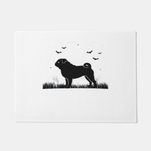 Pug Dog – Halloween Moon Silhouette Classic T-Shir Doormat