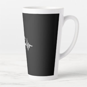 Pug Dog Heartbeat Cute Pug Face Latte Mug