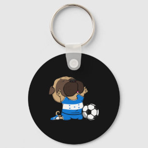 Pug Dog Honduras Soccer Fans Jersey Honduran Footb Key Ring