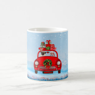 Pug Dog In Car With Santa Claus Coffee Mug