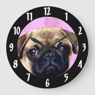 Pug dog large clock
