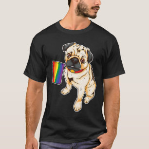 Pug Dog Lgbt Flag Gay Pride Rainbow Gift T-Shirt