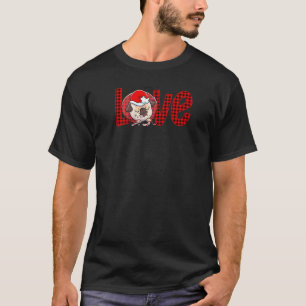 Pug Dog Love Christmas Red Plaid Buffalo Raglan Ba T-Shirt