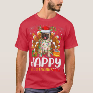 Pug Dog Lover Halloween Christmas Happy Hallothank T-Shirt