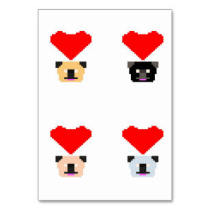 Pug Dog Lovers The Love of All Pugs Table Number