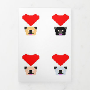 Pug Dog Lovers The Love of All Pugs Tri-Fold Announcement