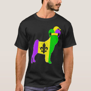 Pug Dog Mardi Gras Carnivals Funny Puppy Jester T-Shirt