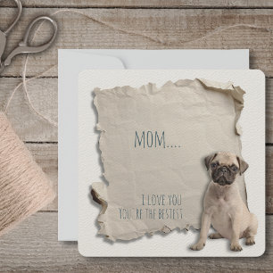 Pug Dog Mum Mothers Day Card