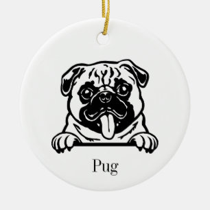 Pug dog ornament