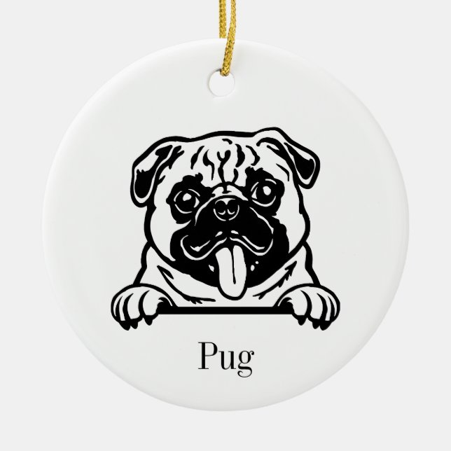 Pug dog ornament (Front)