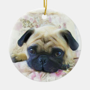 Pug dog ornament