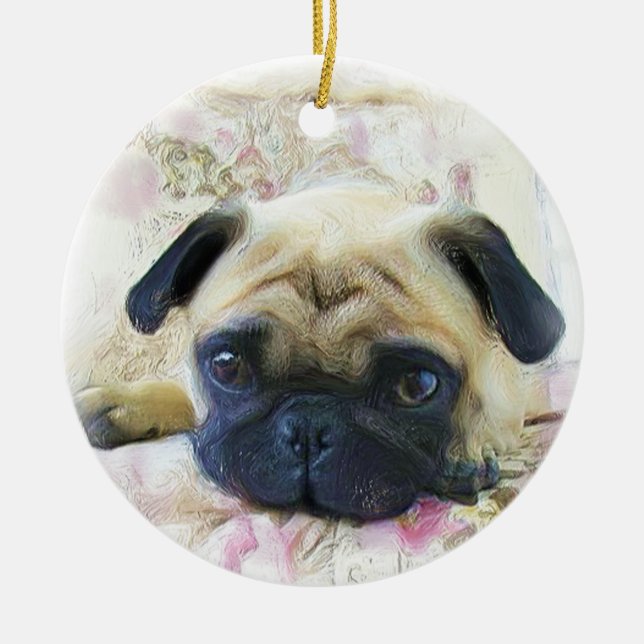 Pug dog ornament (Front)