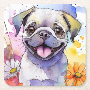 Pug Dog Paper Coaster