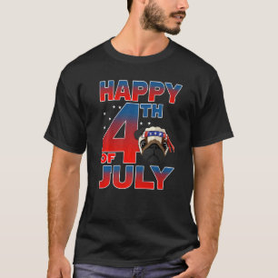 Pug Dog Patriotic Indepedence Day Happy 4th Of Jul T-Shirt