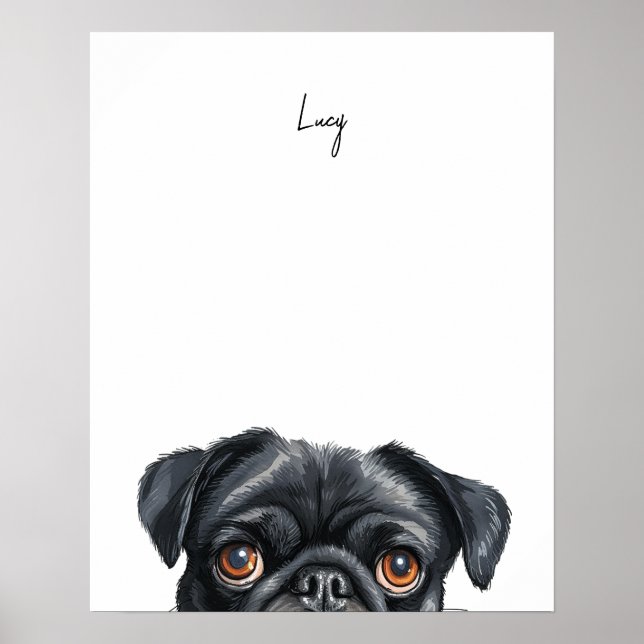 Pug Dog Personalised Print (Front)