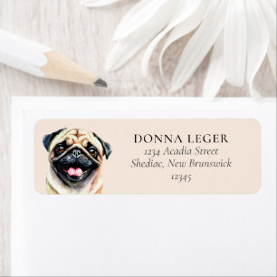 Pug Dog Personalized Address