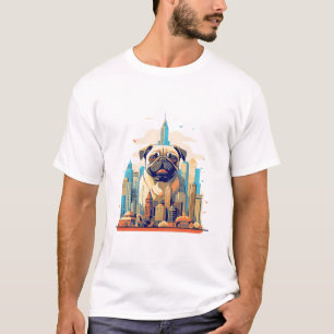 Pug Dog Pet Animal Beauty Nature City Discovery T-Shirt