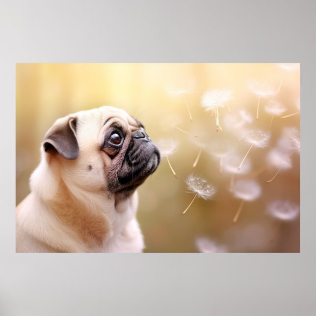 Pug Dog Pet Animal Tranquil Peaceful  Poster (Front)