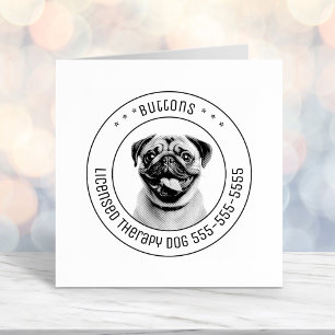 Pug Dog Pet Photo Round Self-inking Stamp