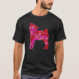 Pug Dog Pink Red Heart For Women Men Kids - Valent T-Shirt