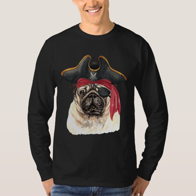 Pug Dog Pirate Classic T-Shirt 210 (Front)