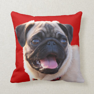 Pug Dog Portrait Cushion