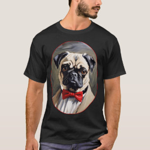 Pug Dog Portrait in Coat and Tie T-Shirt