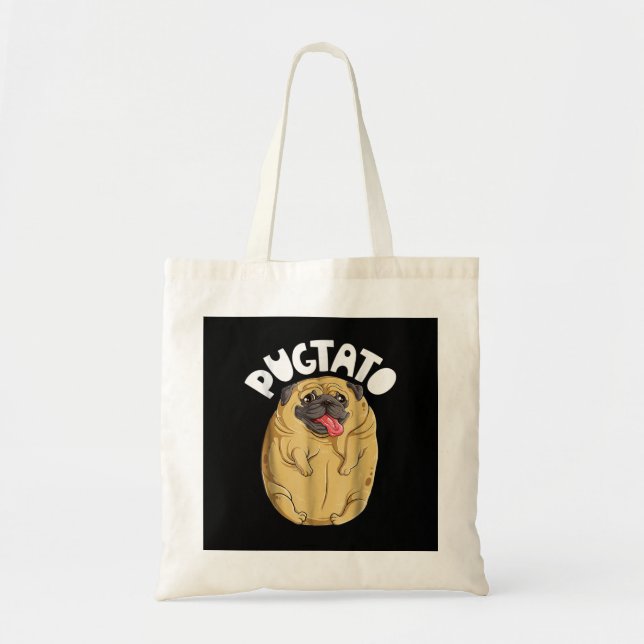 Pug Dog Pugtato Tote Bag (Front)
