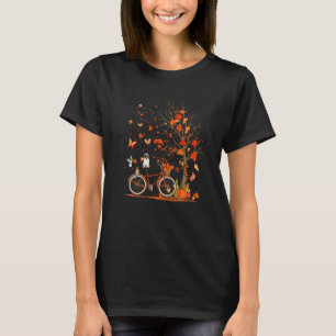 Pug Dog Pumpkin Bicycle Fall Leaves Tree Spice T-Shirt