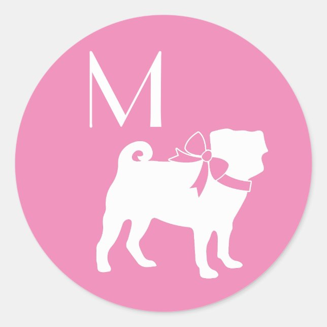 Pug Dog Puppy Classic Round Sticker (Front)