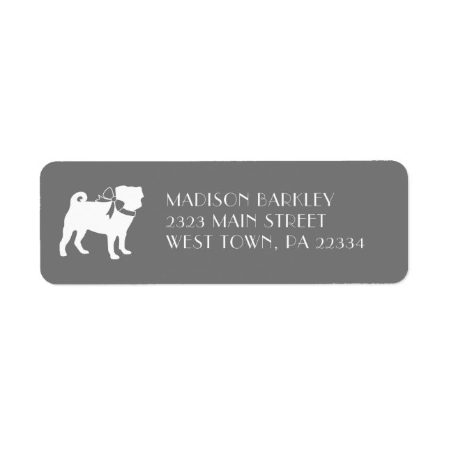 Pug Dog Puppy Label (Front)