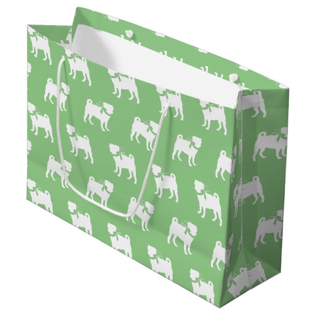 Pug Dog Puppy Large Gift Bag (Front Angled)