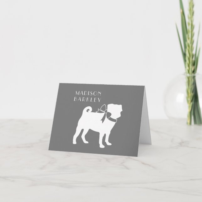 Pug Dog Puppy Note Card (Front)