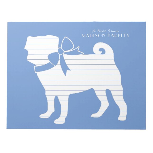 Pug Dog Puppy Notepad (Front)
