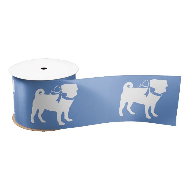 Pug Dog Puppy Satin Ribbon (Spool)