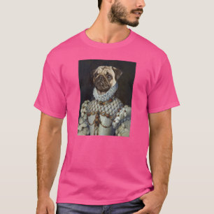 Pug Dog Renaissance Pet Portrait Mediaeval Paintin T-Shirt