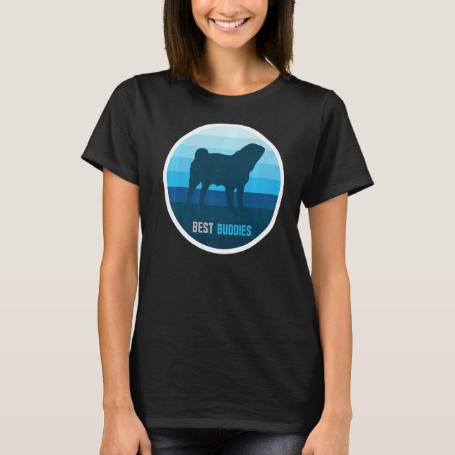 Pug Dog Retro T-Shirt (Front)