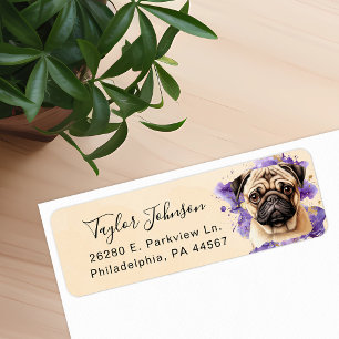 Pug Dog Return Address Label
